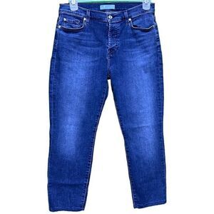 7 for All Mankind B(air) Denim Women Crop Jeans‎ Five Pocket Blue Size 30